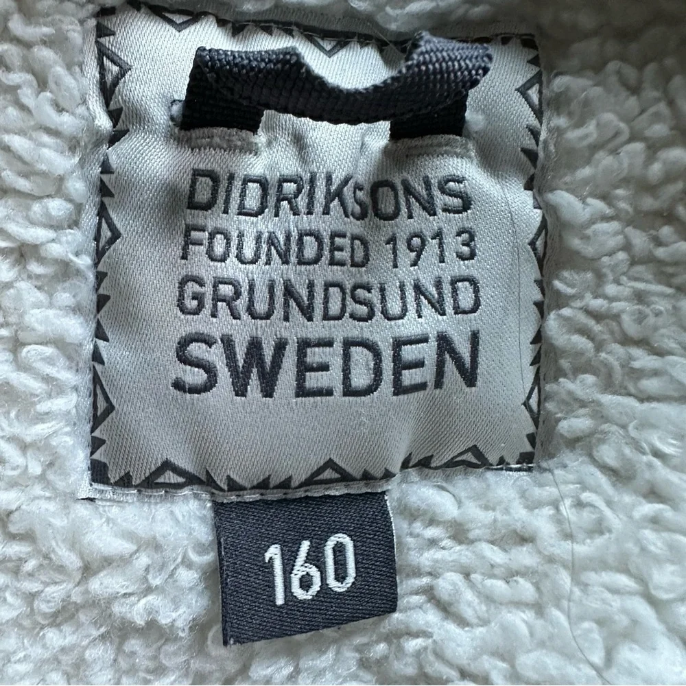DIDRIKSONS Black Parka Winter‎ Jacket Waterproof Sherpa Lined Size 14-16